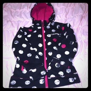 Columbia jacket with hood.